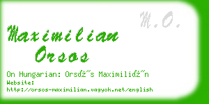maximilian orsos business card